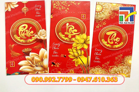 Mẫu bao lì xì họa tiết hoa mai rực rỡ